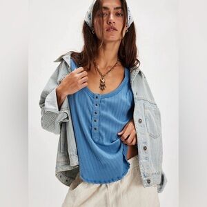 We The Free, Care FP Bryson Henley tank - deep water blue